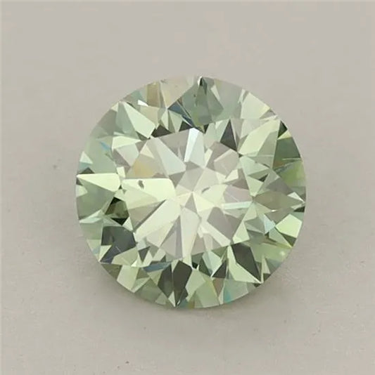 0.82ct Round Lab Grown Diamond (Colour Fancy Vivid Green, Clarity VS2, Cut ID, IGI Certified)