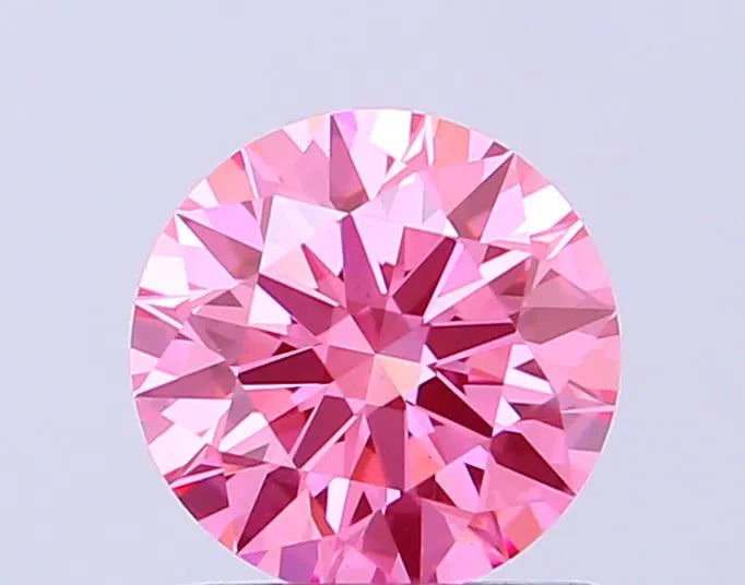0.83ct Round Lab Grown Diamond (Colour Fancy Vivid Pink, Clarity VS1, Cut ID, IGI Certified)