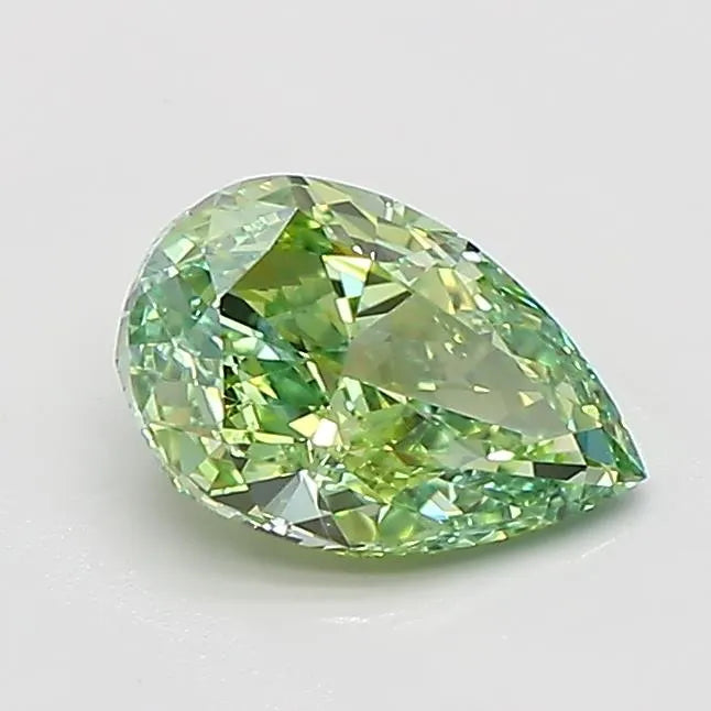0.86ct Pear Lab Grown Diamond (Colour Fancy Vivid Yellowish Green, Clarity VVS2, IGI Certified)