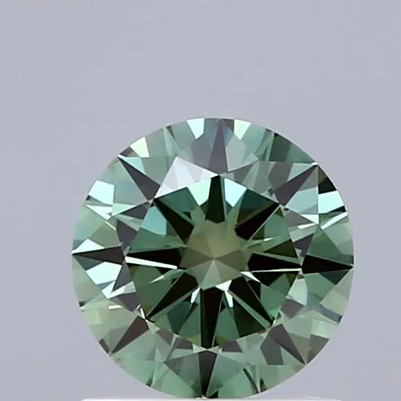0.91ct Round Lab Grown Diamond (Colour Fancy Vivid Green, Clarity VS1, Cut EX, IGI Certified)