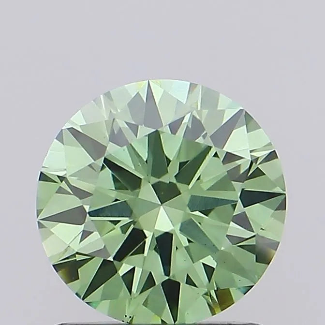 0.91ct Round Lab Grown Diamond (Colour Fancy Vivid Green, Clarity VS1, Cut VG, IGI Certified)