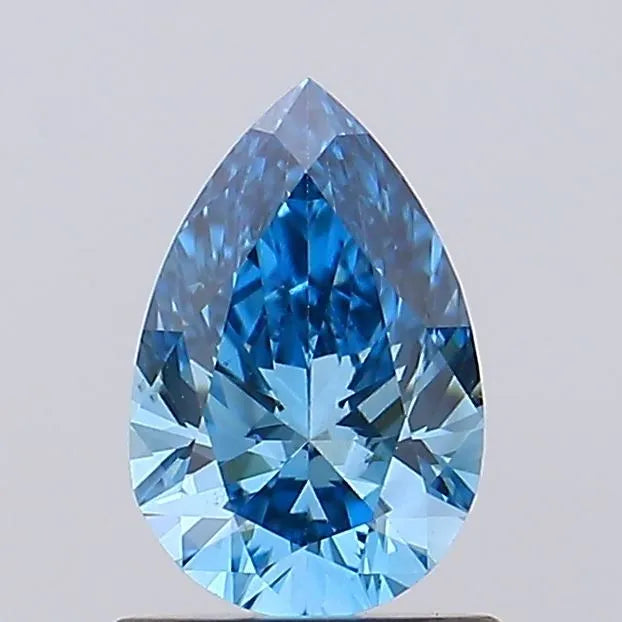 0.92ct Pear Lab Grown Diamond (Colour Fancy Vivid Blue, Clarity VS1, IGI Certified)