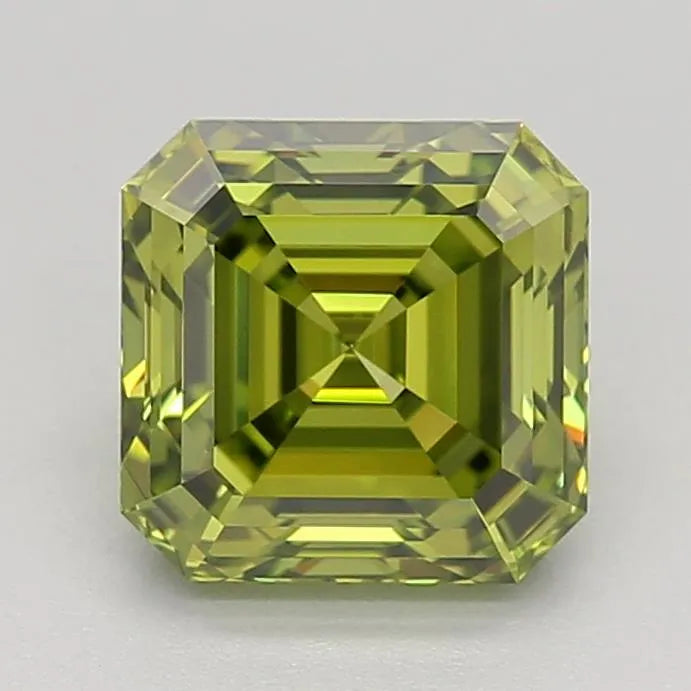 0.92ct Square emerald Lab Grown Diamond (Colour Fancy Vivid Green, Clarity IF, IGI Certified)