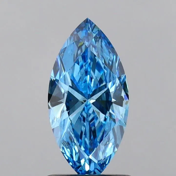 0.93ct Marquise Lab Grown Diamond (Colour Fancy Vivid Blue, Clarity VS2, IGI Certified)