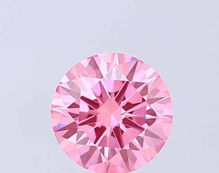 0.96ct Round Lab Grown Diamond (Colour Fancy Vivid Pink, Clarity VVS2, Cut ID, IGI Certified)