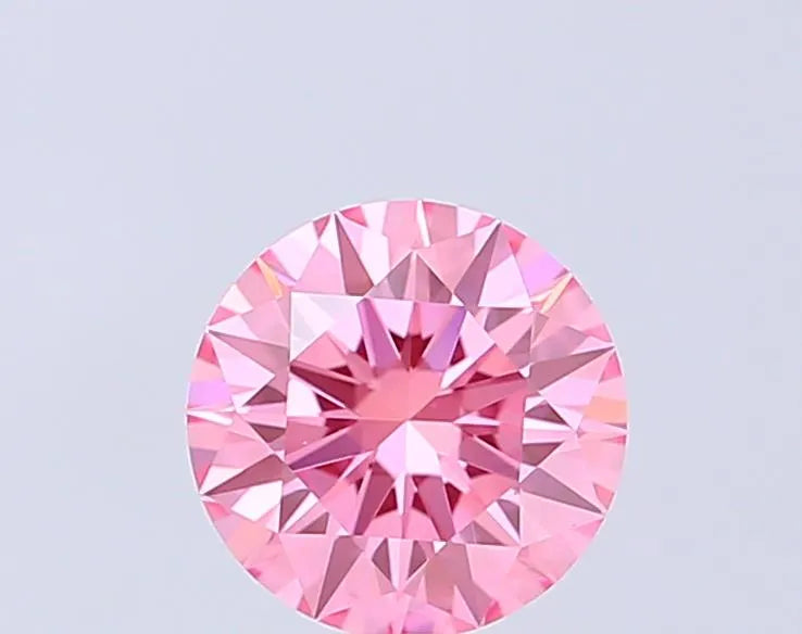 0.96ct Round Lab Grown Diamond (Colour Fancy Vivid Pink, Clarity VVS2, Cut ID, IGI Certified)
