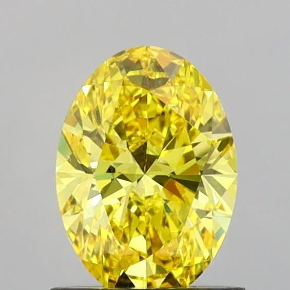 0.99ct Oval Lab Grown Diamond (Colour Fancy Vivid Yellow, Clarity VVS2, IGI Certified)