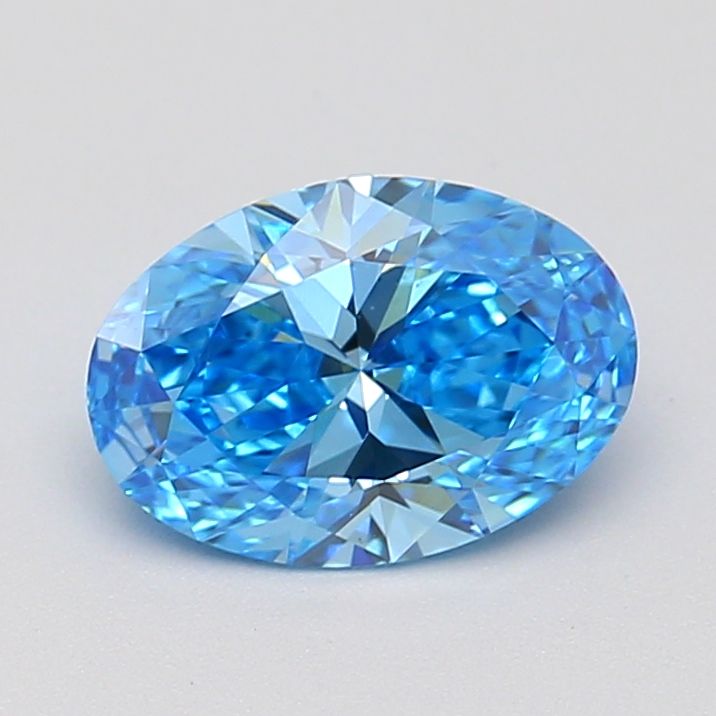Lab-Grown Oval Diamond - 1.04 Carats, Fancy Vivid Blue Color, VVS2 Clarity - Certified by IGI - Report Number: LG687559732