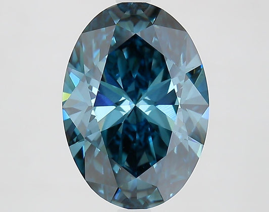 Lab-Grown Oval Diamond - 4.0 Carats, Fancy Deep Blue Color, VS1 Clarity - Certified by IGI - Report Number: LG683574608