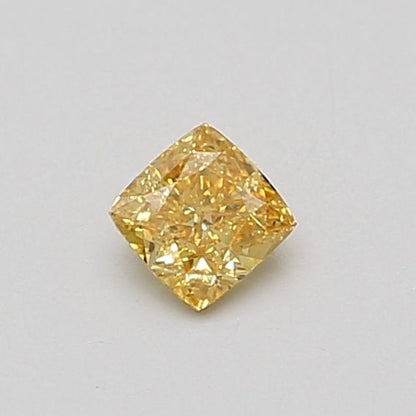 Lab-Grown Cushion Diamond - 0.29 Carats, Fancy Vivid Yellow Color, VS1 Clarity - Certified by IGI - Report Number: LG632411502