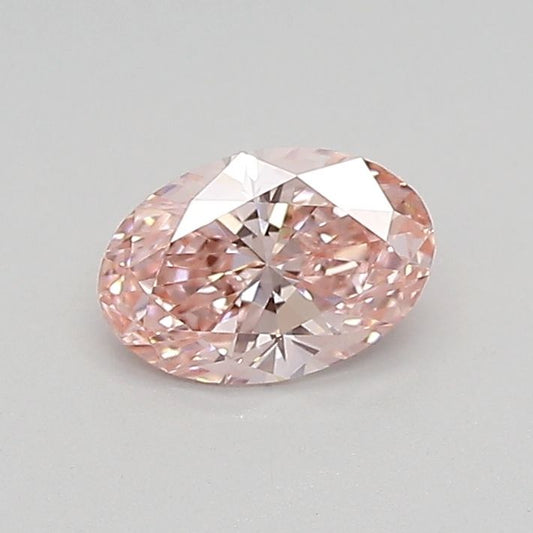 Lab-Grown Oval Diamond - 0.5 Carats, Fancy Intense Pink Color, VS1 Clarity - Certified by IGI - Report Number: LG683527374