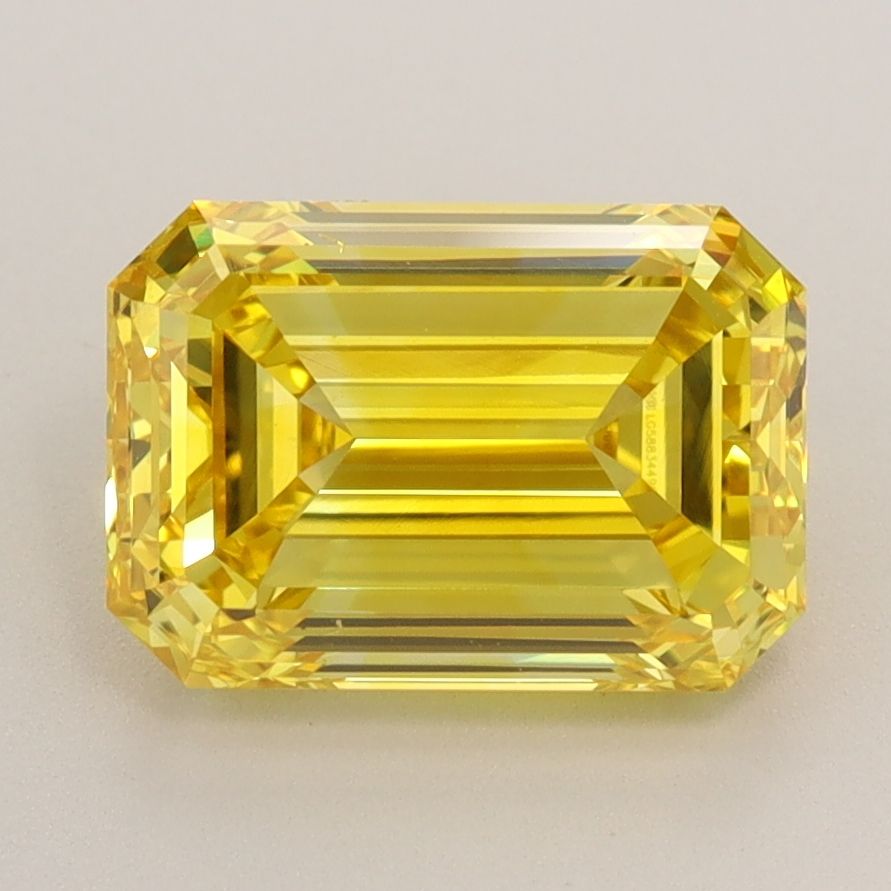Lab-Grown Emerald Diamond - 2.5 Carats, Fancy Vivid Yellow Color, VVS2 Clarity - Certified by IGI - Report Number: LG588344961