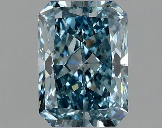 Lab-Grown Radiant Diamond - 1.02 Carats, Fancy Vivid Blue Color, VS1 Clarity - Certified by IGI - Report Number: LG635469959