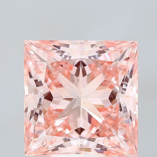 Lab-Grown Princess Diamond - 10.03 Carats, Fancy Vivid Pink Color, VS2 Clarity - Certified by IGI - Report Number: LG689519579