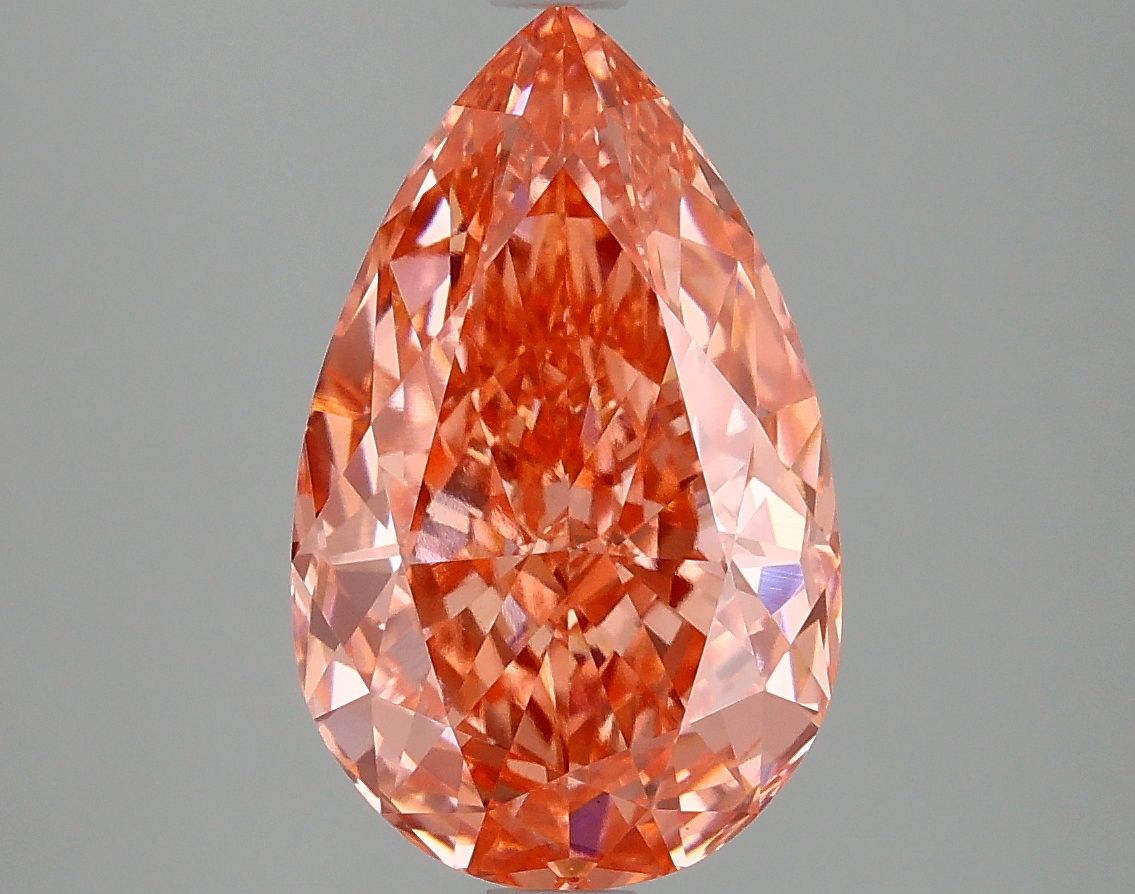 Lab-Grown Pear Diamond - 4.08 Carats, Fancy Vivid Pink Color, VS1 Clarity - Certified by IGI - Report Number: LG677579596