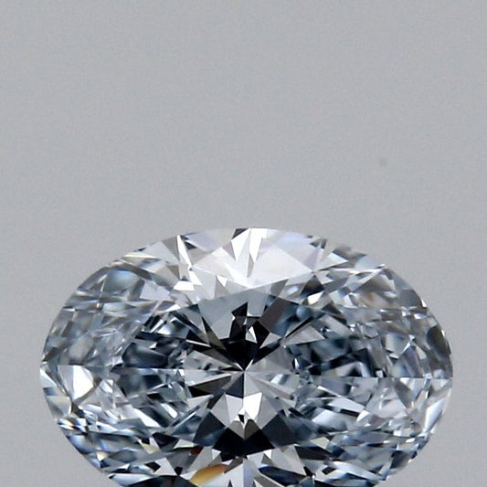 Lab-Grown Oval Diamond - 0.42 Carats, Fancy Blue Color, VVS2 Clarity - Certified by IGI - Report Number: LG528298624