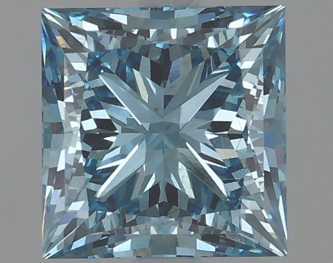 Lab-Grown Princess Diamond - 2.67 Carats, Fancy Vivid Blue Color, VS2 Clarity - Certified by IGI - Report Number: LG625410056