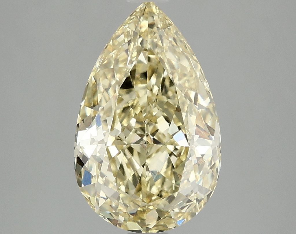 Lab-Grown Pear Diamond - 3.09 Carats, Fancy Vivid Yellow Color, VVS2 Clarity - Certified by IGI - Report Number: LG687527475