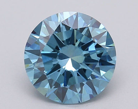 Lab-Grown Round Diamond - 1.5 Carats, Fancy Vivid Blue Color, VS1 Clarity - Certified by IGI - Report Number: LG613349427