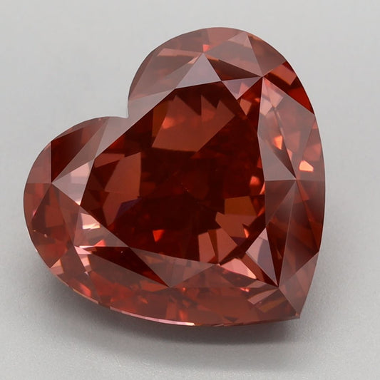 Lab-Grown Heart Diamond - 5.41 Carats, Fancy Vivid Brownish Pink Color, VVS2 Clarity - Certified by IGI - Report Number: LG660483160