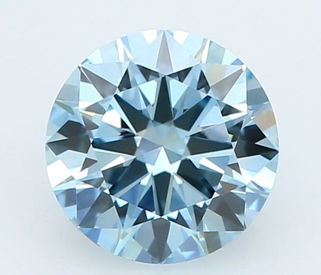 Lab-Grown Round Diamond - 0.61 Carats, Fancy Intense Blue Color, VVS2 Clarity - Certified by IGI - Report Number: LG663402298
