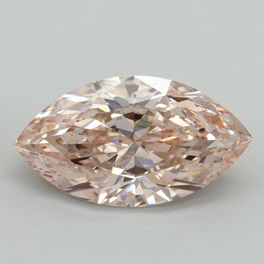 Lab-Grown Marquise Diamond - 7.53 Carats, Fancy Intense Pink Color, VS2 Clarity - Certified by IGI - Report Number: LG616408301