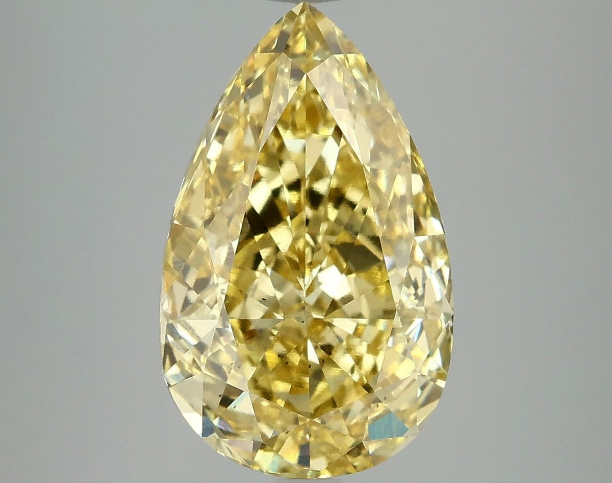 Lab-Grown Pear Diamond - 4.99 Carats, Fancy Vivid Yellow Color, VS2 Clarity - Certified by IGI - Report Number: LG660418730