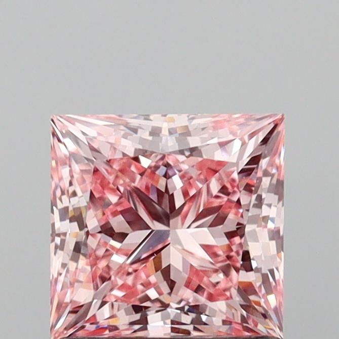 Lab-Grown Princess Diamond - 1.21 Carats, Fancy Vivid Pink Color, VS1 Clarity - Certified by IGI - Report Number: LG638454477