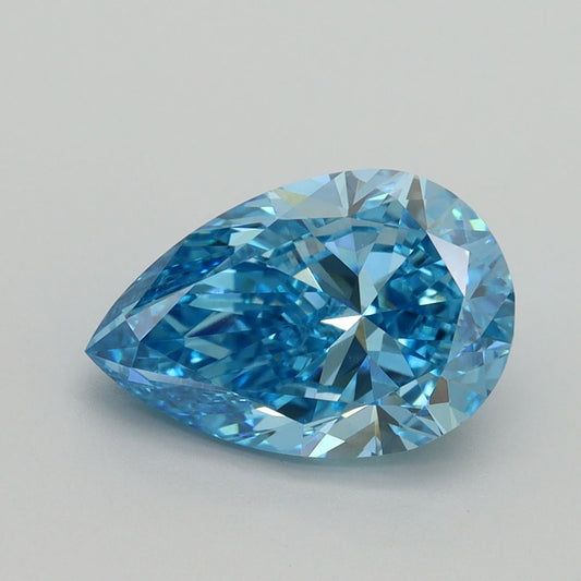 Lab-Grown Pear Diamond - 2.5 Carats, Fancy Vivid Blue Color, VVS2 Clarity - Certified by IGI - Report Number: LG512239300