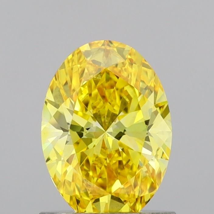 Lab-Grown Oval Diamond - 1.05 Carats, Fancy Vivid Yellow Color, VS1 Clarity - Certified by IGI - Report Number: LG691539993