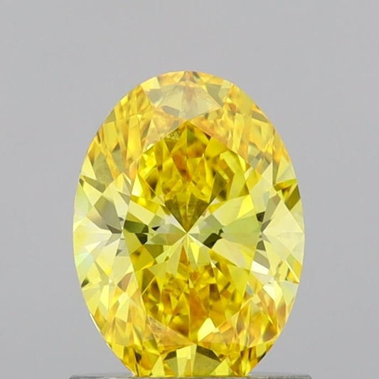 Lab-Grown Oval Diamond - 1.05 Carats, Fancy Vivid Yellow Color, VS1 Clarity - Certified by IGI - Report Number: LG691539993