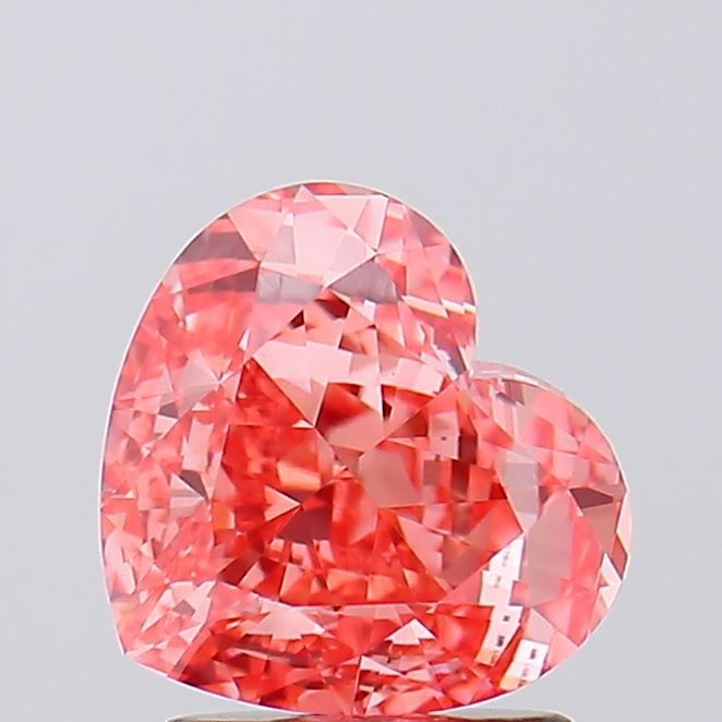 Lab-Grown Heart Diamond - 2.02 Carats, Fancy Vivid Pink Color, VS1 Clarity - Certified by IGI - Report Number: LG632445789