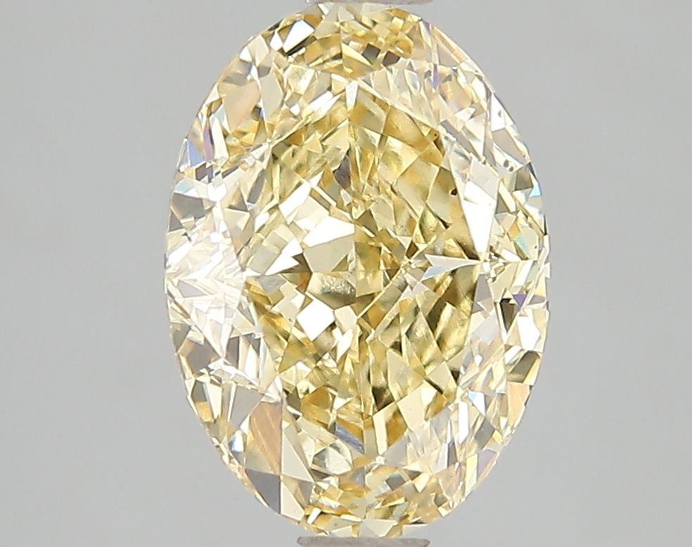 Lab-Grown Cushion Diamond - 4.04 Carats, Fancy Vivid Yellow Color, VVS2 Clarity - Certified by IGI - Report Number: LG671493405