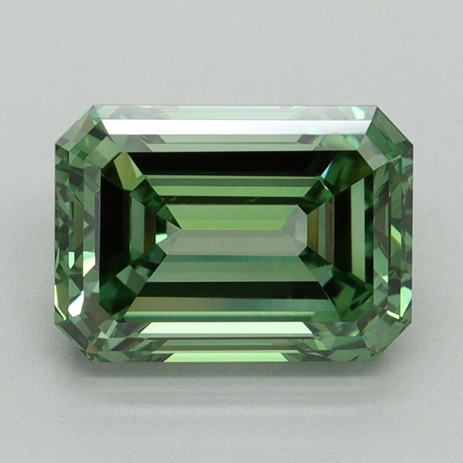 Lab-Grown Emerald Diamond - 3.1 Carats, Fancy Vivid Green Color, VVS2 Clarity - Certified by IGI - Report Number: LG644401443