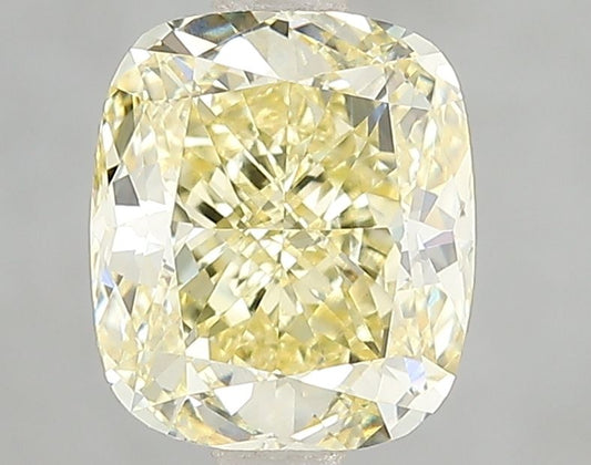 Lab-Grown Cushion Diamond - 2.5 Carats, Fancy Intense Yellow Color, VVS2 Clarity - Certified by IGI - Report Number: LG671493153
