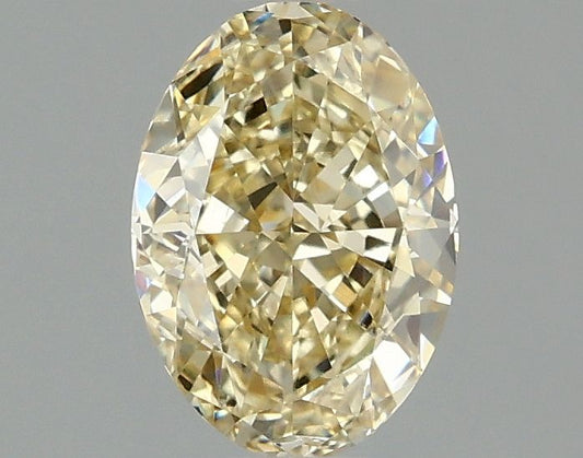 Lab-Grown Oval Diamond - 1.5 Carats, Fancy Intense Yellow Color, VVS2 Clarity - Certified by IGI - Report Number: LG671409476