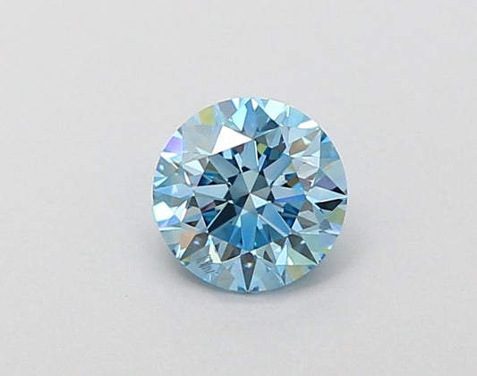 Lab-Grown Round Diamond - 0.83 Carats, Fancy Intense Blue Color, VS2 Clarity - Certified by IGI - Report Number: LG666403454