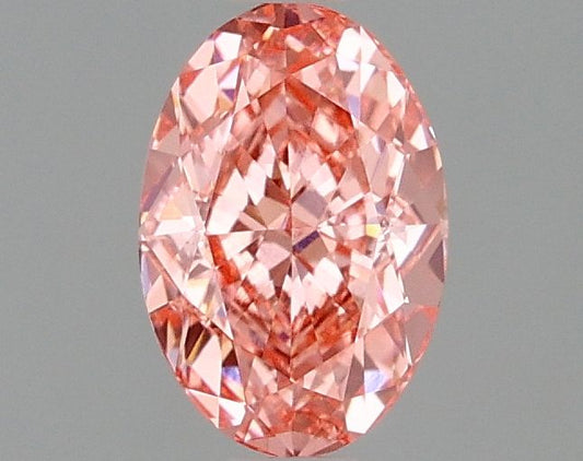 Lab-Grown Oval Diamond - 1.05 Carats, Fancy Vivid Pink Color, VVS2 Clarity - Certified by IGI - Report Number: LG668470184
