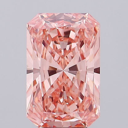 Lab-Grown Radiant Diamond - 5.53 Carats, Fancy Vivid Pink Color, VS1 Clarity - Certified by IGI - Report Number: LG680553688