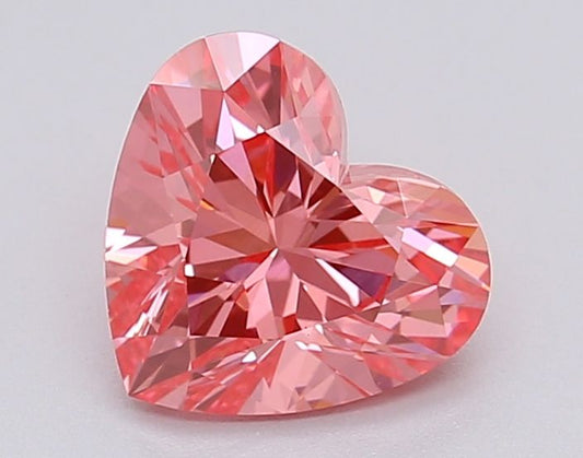 Lab-Grown Heart Diamond - 0.99 Carats, Fancy Vivid Pink Color, VVS2 Clarity - Certified by IGI - Report Number: LG615366957