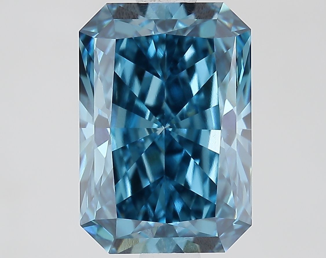 Lab-Grown Radiant Diamond - 2.09 Carats, Fancy Vivid Blue Color, VVS2 Clarity - Certified by IGI - Report Number: LG687594372