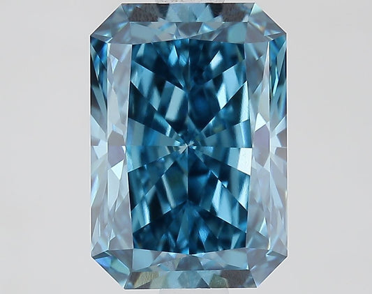 Lab-Grown Radiant Diamond - 2.09 Carats, Fancy Vivid Blue Color, VVS2 Clarity - Certified by IGI - Report Number: LG687594372