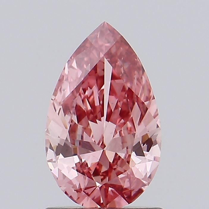 Lab-Grown Pear Diamond - 0.96 Carats, Fancy Vivid Pink Color, VS2 Clarity - Certified by IGI - Report Number: LG591361459