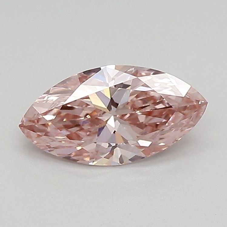 Lab-Grown Marquise Diamond - 0.66 Carats, Fancy Intense Pink Color, VS1 Clarity - Certified by IGI - Report Number: LG683527347