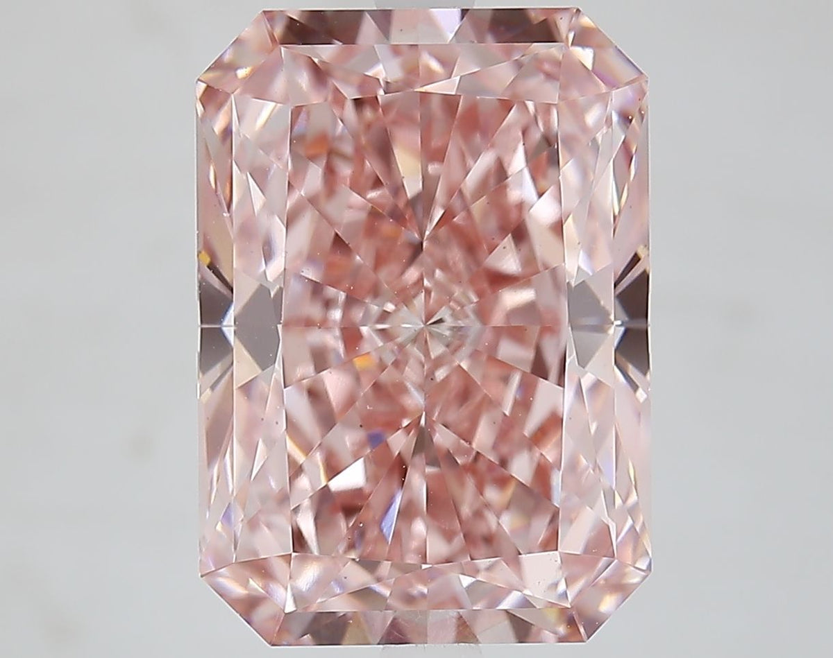 Lab-Grown Radiant Diamond - 7.66 Carats, Fancy Intense Pink Color, VS1 Clarity - Certified by IGI - Report Number: LG662445395