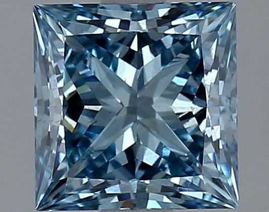 Lab-Grown Princess Diamond - 1.7 Carats, Fancy Vivid Blue Color, VS2 Clarity - Certified by IGI - Report Number: LG633425113