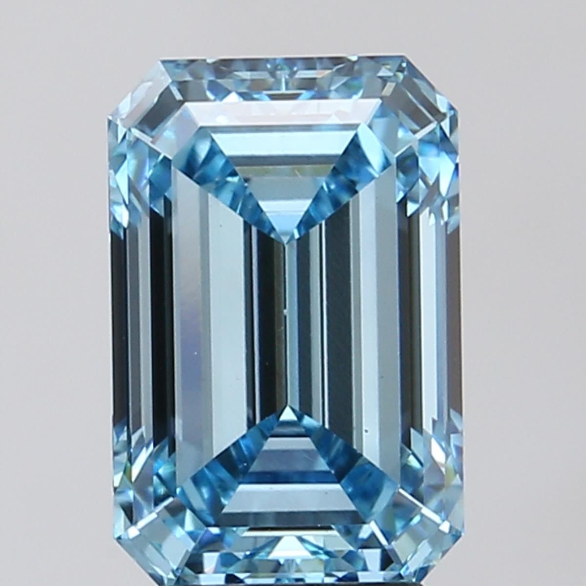 Lab-Grown Emerald Diamond - 4.02 Carats, Fancy Vivid Blue Color, VS1 Clarity - Certified by IGI - Report Number: LG683592753