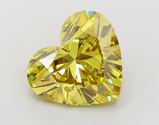Lab-Grown Heart Diamond - 4.0 Carats, Fancy Vivid Yellow Color, VS1 Clarity - Certified by IGI - Report Number: LG662487679