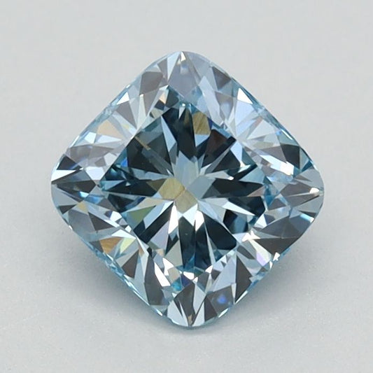 Lab-Grown Cushion Diamond - 0.81 Carats, Fancy Vivid Blue Color, VVS2 Clarity - Certified by IGI - Report Number: LG626424659