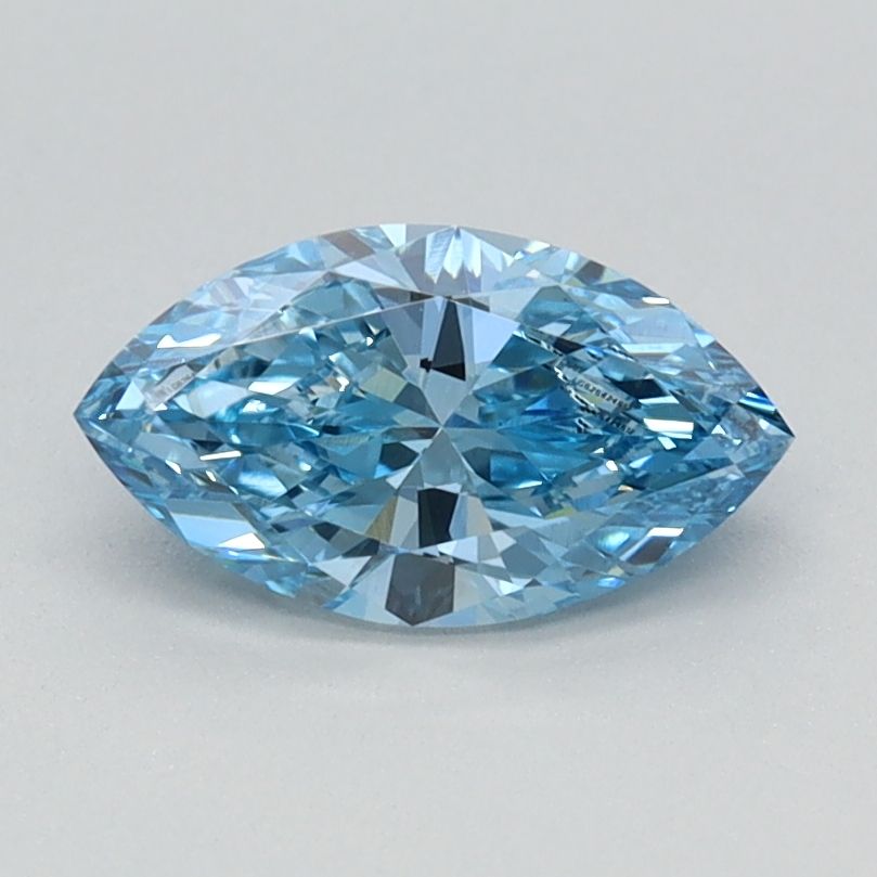 Lab-Grown Marquise Diamond - 0.7 Carats, Fancy Vivid Blue Color, VS1 Clarity - Certified by IGI - Report Number: LG626424612
